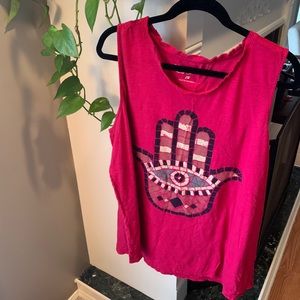 Lucky Brand plus size hamsa tank top